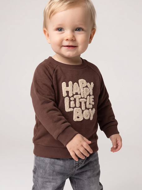 Sweat bébé garçon manches longues marron - vertbaudet enfant 