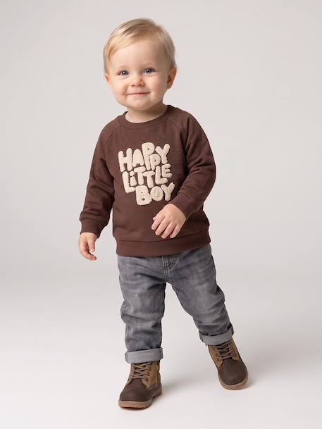 Sweat bébé garçon manches longues marron - vertbaudet enfant 