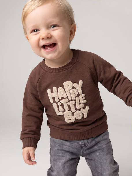 Sweat bébé garçon manches longues marron - vertbaudet enfant 
