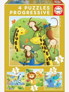 Jouet-Lot de 4 puzzles progressifs 12 à 25 pièces Animaux sauvages EDUCA