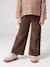 Wijde, fluwelen broek voor meisjes antraciet+bruin+chocoladebruin+grijsblauw+kaki+pruim+rozen+zachtpaars - vertbaudet enfant 