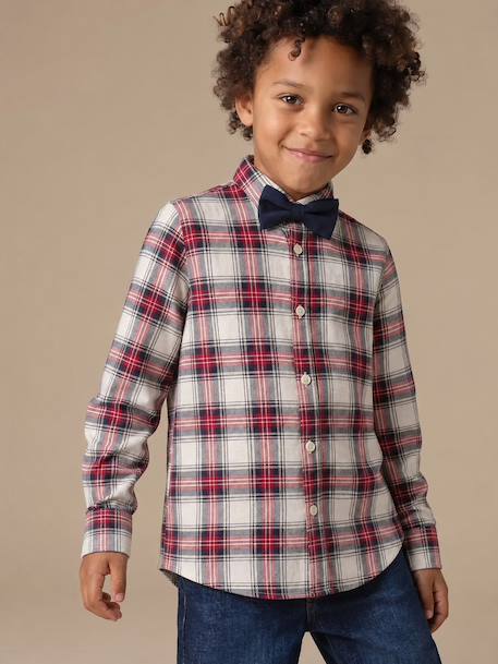 Chemise garçon avec nœud papillon écru - vertbaudet enfant 