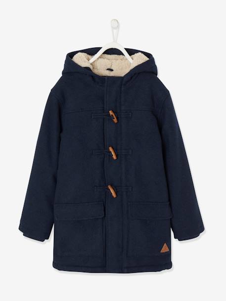 Garçon-Duffle-coat garçon en drap de laine doublé sherpa