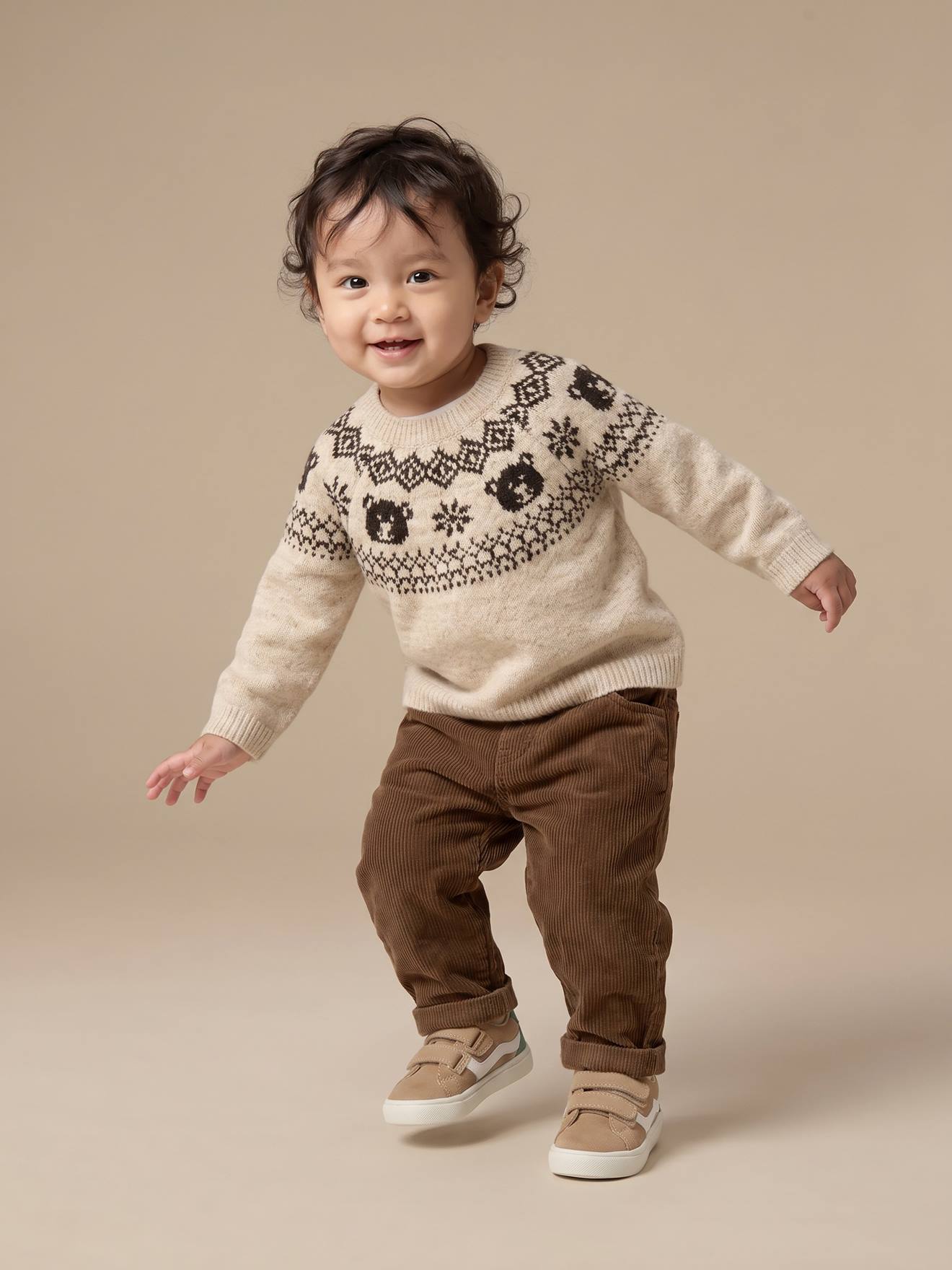 Corduroy babybroek bruin