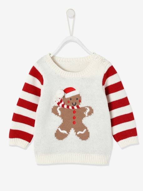 Pull De Noel Bebe Mixte Bonhomme Pain D Epices Oeko Tex Ivoire Bebe