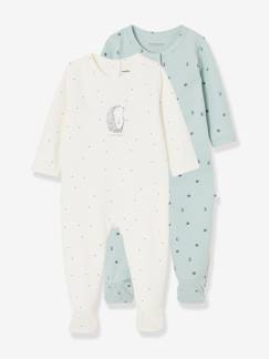 Bébé-Pyjama, surpyjama-Lot de 2 pyjamas bébé ouverture naissance en cotob bio "lovely nature"