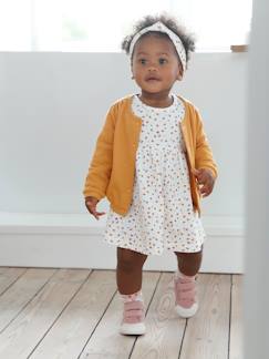 Bébé-Ensemble-Ensemble 3 pièces : robe + cardigan + bandeau bébé fille