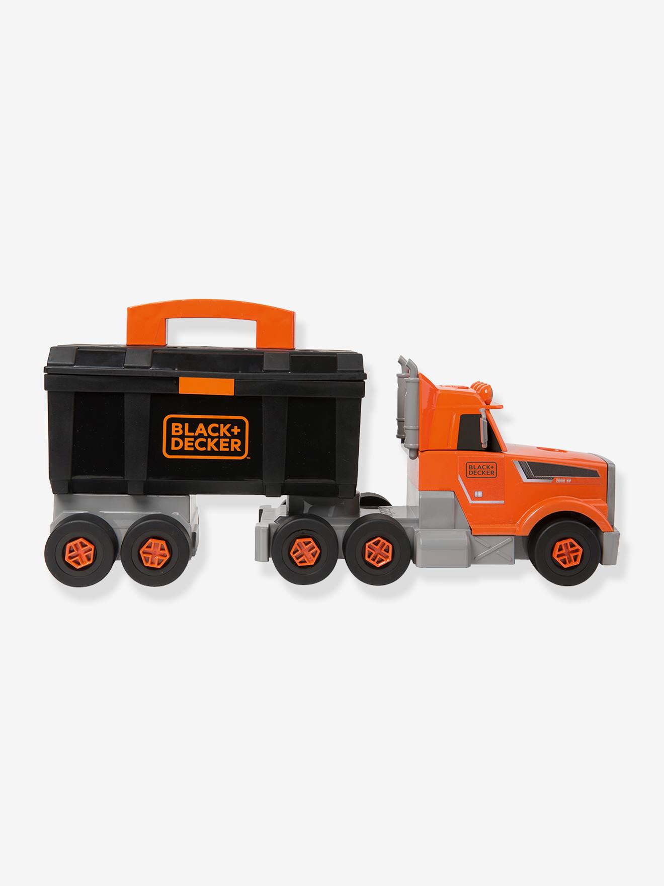 kapsel bunker buik Doe-het-zelf vrachtwagen Black+Decker SMOBY - oranje/zwart/grijs, Speelgoed