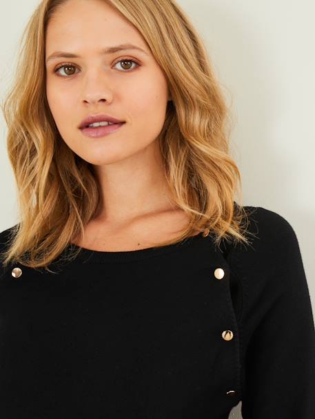 Robe tricot de grossesse et d'allaitement noir - vertbaudet enfant 