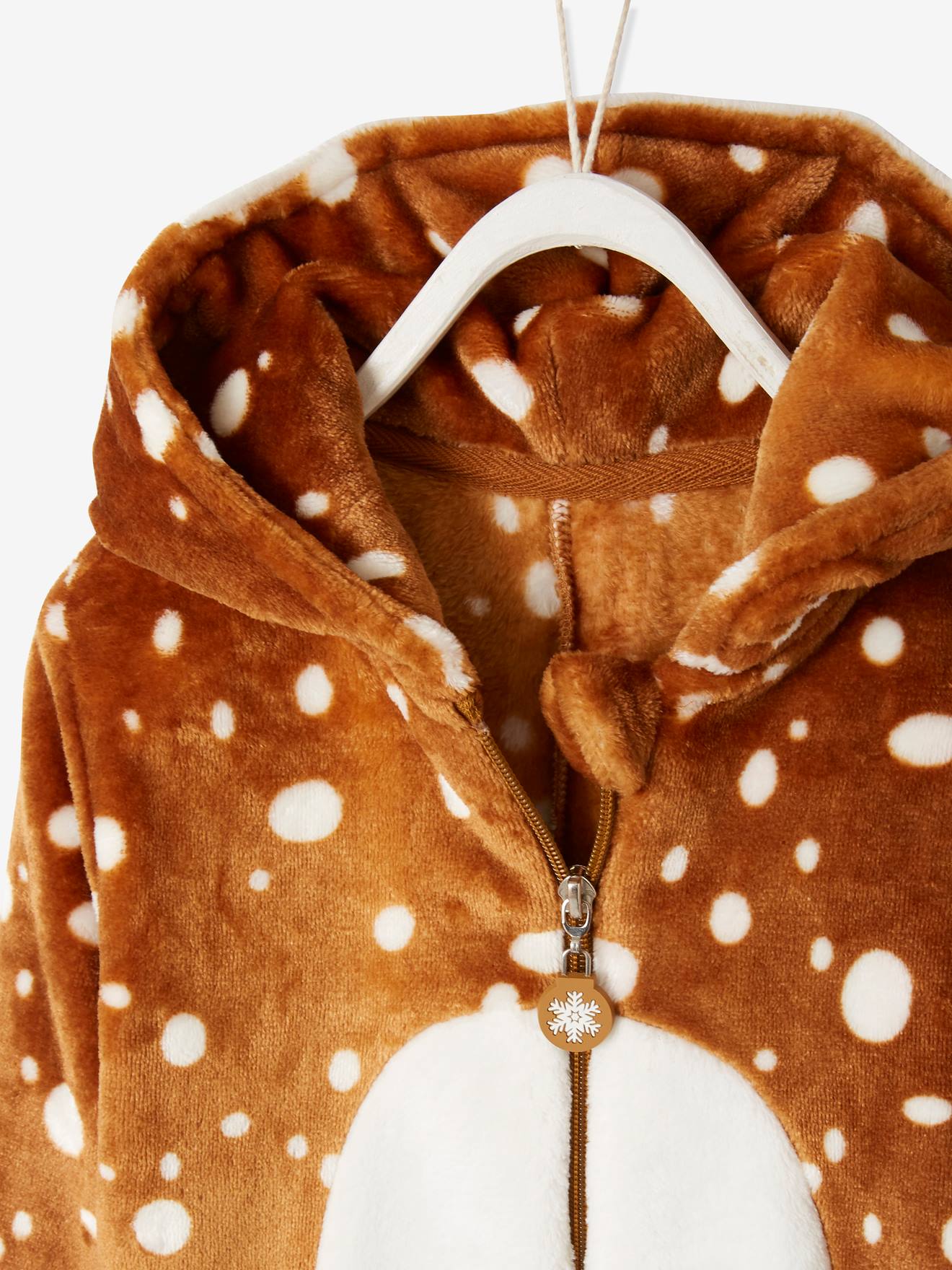 Hert onesie dames – Zacht fleecepak met rendiergezicht