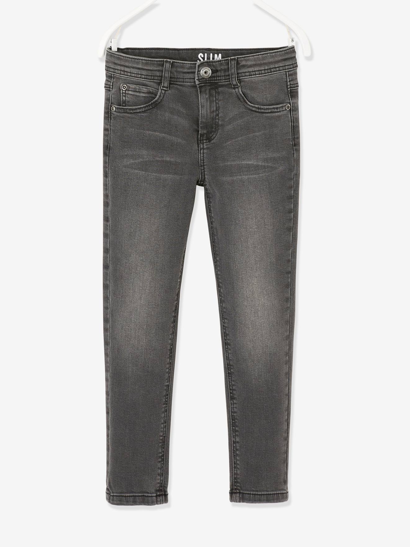 Vertbaudet Slim Fit Jongensjeans Morphologik "waterless" Heupomtrek Small Denim Donkergrijs