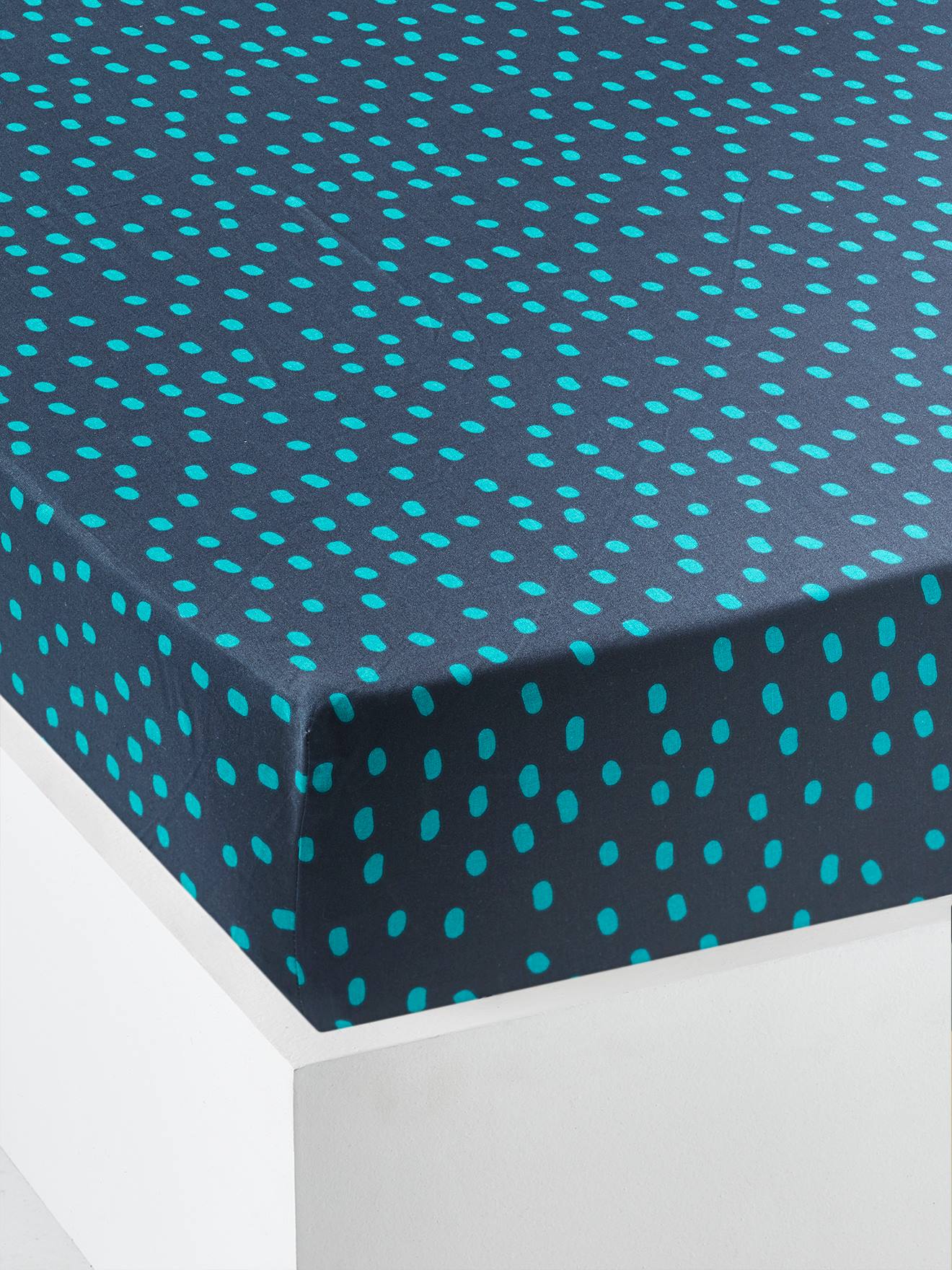 Drap-Housse Enfant Jungle Night Vert/Marine VERTBAUDET - 90x140 Cm, Coton Oeko-Tex