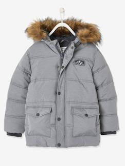 Garçon-Manteau, veste-Doudoune-Doudoune longue à capuche garçon et ses moufles/ gants assortis