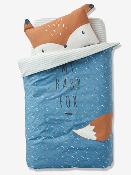 Housse De Couette Bebe Baby Fox Oeko Tex Bleu Linge De Maison Et Decoration