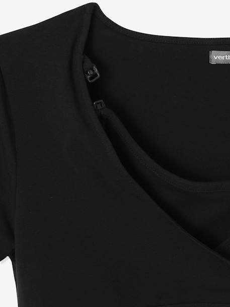 Lot de 2 T-shirts cache-coeur grossesse et allaitement LOT MARINE/GRIS+noir - vertbaudet enfant 
