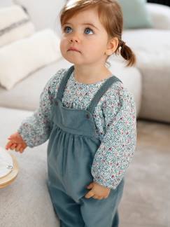 Bébé-Ensemble-Ensemble blouse et salopette velours bébé fille