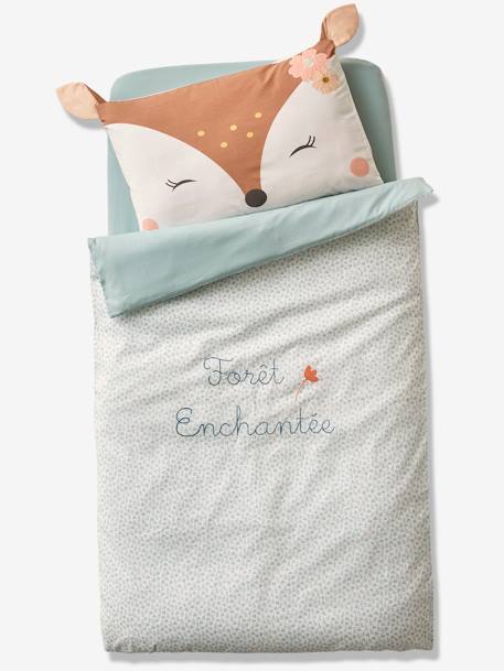 Housse De Couette Bebe Foret Enchantee Oeko Tex Bleu Multicolore Linge De Maison Et Decoration