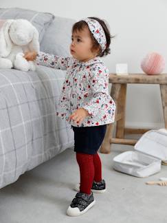 Baby-Short-3-delige set voor baby meisje met T-shirt, fluwelen short en haarband