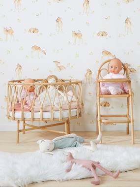 Chaise Haute Pour Poupon Vertbaudet Retro Flower - En Métal Et Coton, Pliable Avec Plateau