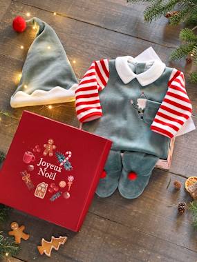 Combinaison Bébé Noël - Pyjama Une Pièce Avec Bonnet, Pour Fille Et Garçon 0-24 Mois