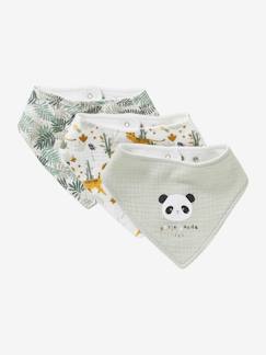 -Lot 3 bavoirs bandanas en gaze de coton