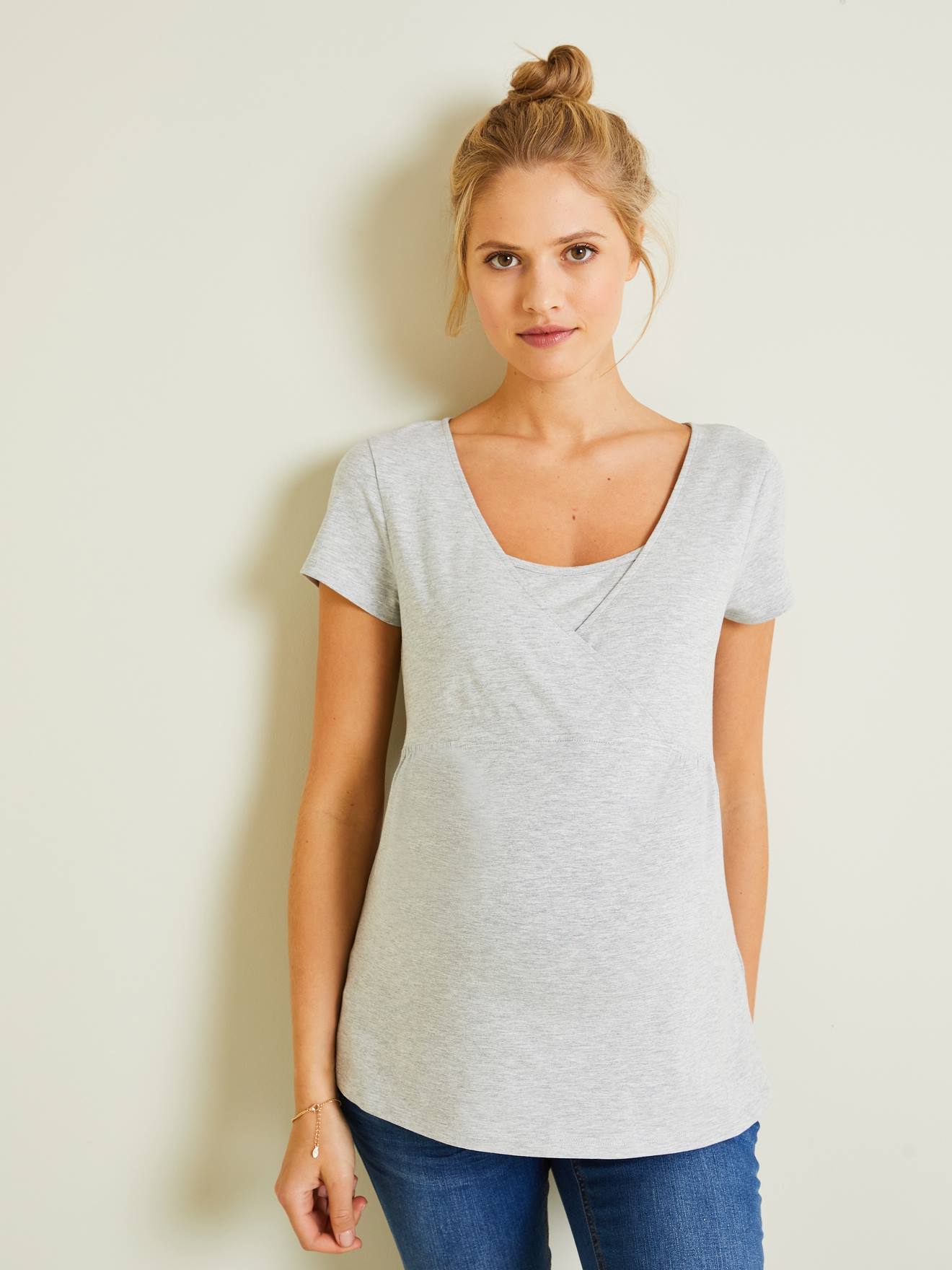 Vertbaudet Lot Van 2 T-shirts Voor Zwangerschap En Borstvoeding Set Marineblauw/grijs