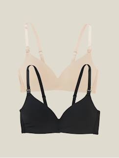 Zwangerschapskleding-Lingerie-Set met 2 voedingsbeha's van microvezel