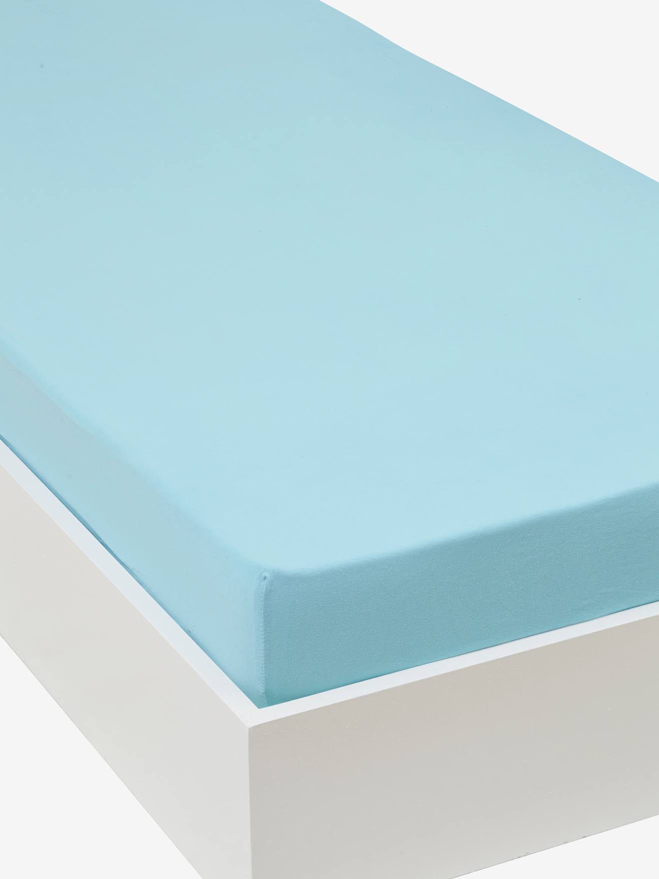 Vertbaudet Gekleurd Kinderhoeslaken In Rekbare Jersey Blauw