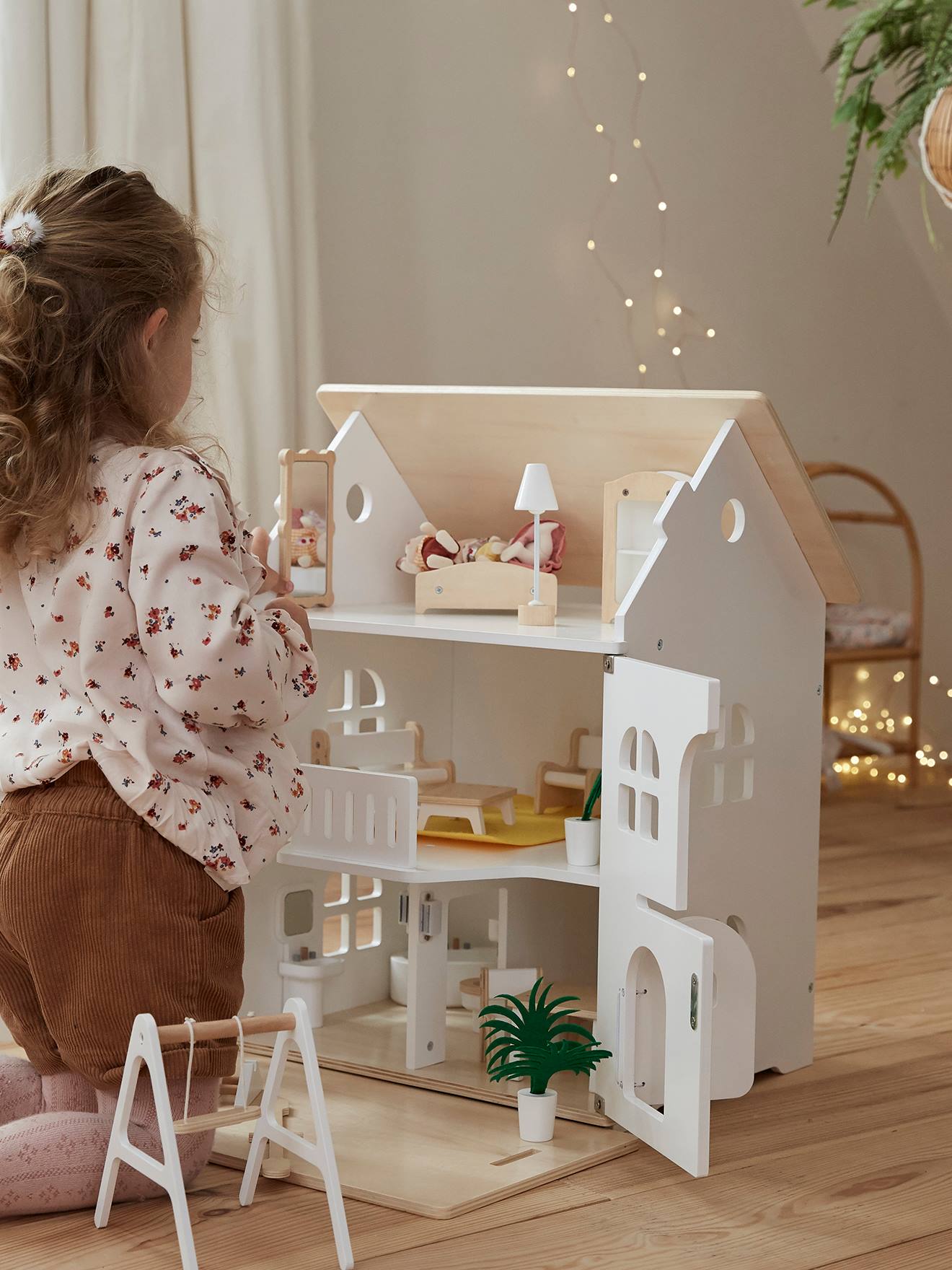 Vertbaudet Romantisch Poppenhuis + Meubilair Wit