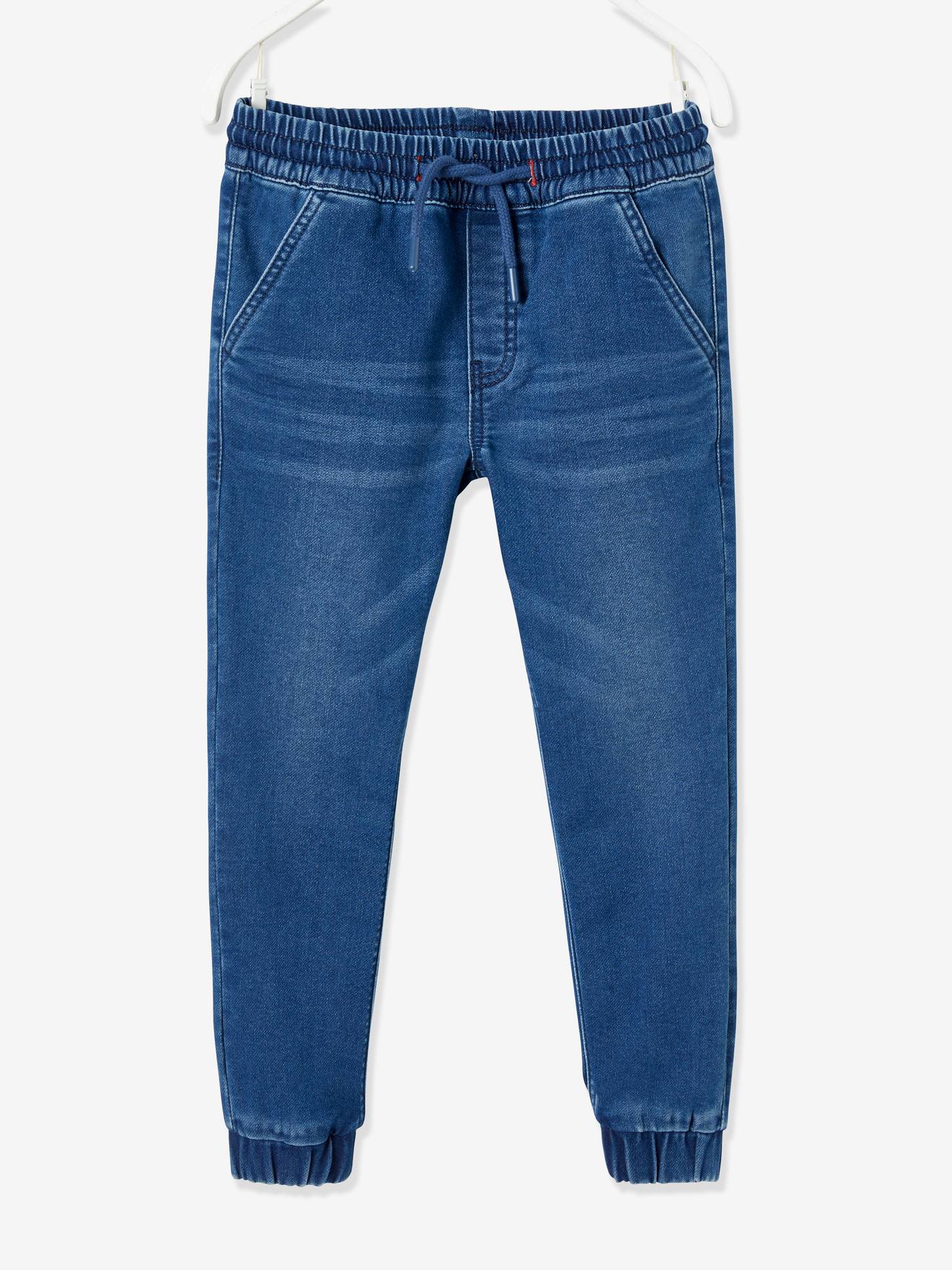 Vertbaudet Makkelijk Aan Te Trekken Jongensbroek Van Molton Met Denim-effect Stone