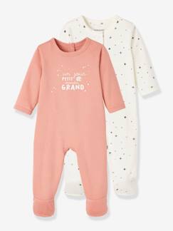 Bébé-Lot de 2 pyjamas bébé ouverture naissance en coton bio