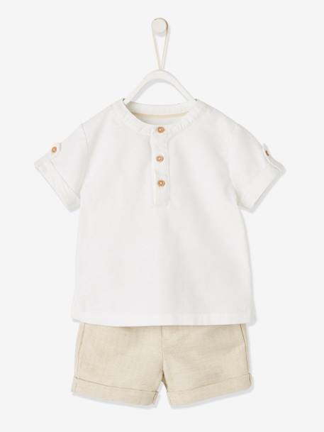 Ensemble De Ceremonie Bebe Chemise Short Et Ceinture Blanc Bebe