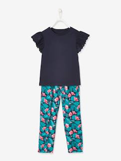 Meisje-Broek-Set met meisjes-T-shirt en soepele broek met print