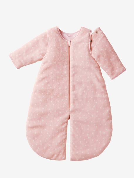 Trappelzak uit microvezel met afneembare mouwen, ideaal voor uitstapjes BLAUW / TRIANGLES+ROZE / STERREN - vertbaudet enfant 