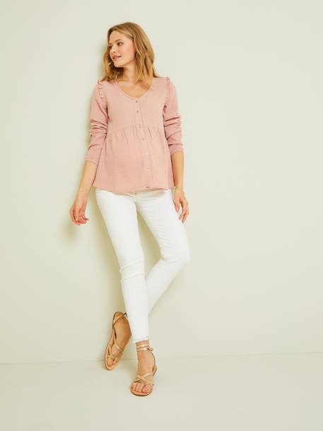 Blouse de grossesse et d'allaitement gaze de coton Bleu+Rose pale+vert d'eau - vertbaudet enfant 