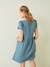 Robe de grossesse et d'allaitement gaze de coton blanc+caramel+sauge - vertbaudet enfant 