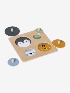 Jouet-Jeux éducatifs-Puzzle formes rondes animaux en bois FSC®