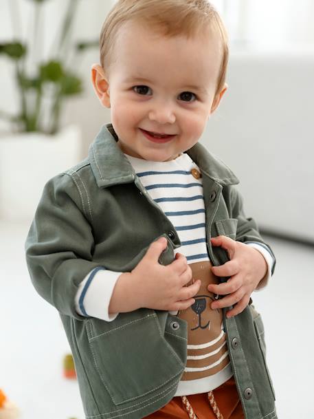 Veste En Toile Bebe Vert Grise Bebe