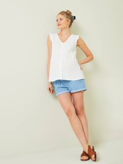 Vêtements de grossesse-Allaitement-Blouse de grossesse et d'allaitement gaze de coton