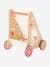 Chariot de marche avec freins en bois FSC® bleu+multicolore+rose - vertbaudet enfant 