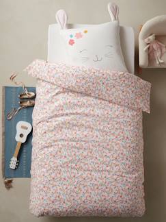Linge de maison et décoration-Linge de lit enfant-Parure housse de couette + taie d'oreiller LAPIN ROMANTIQUE