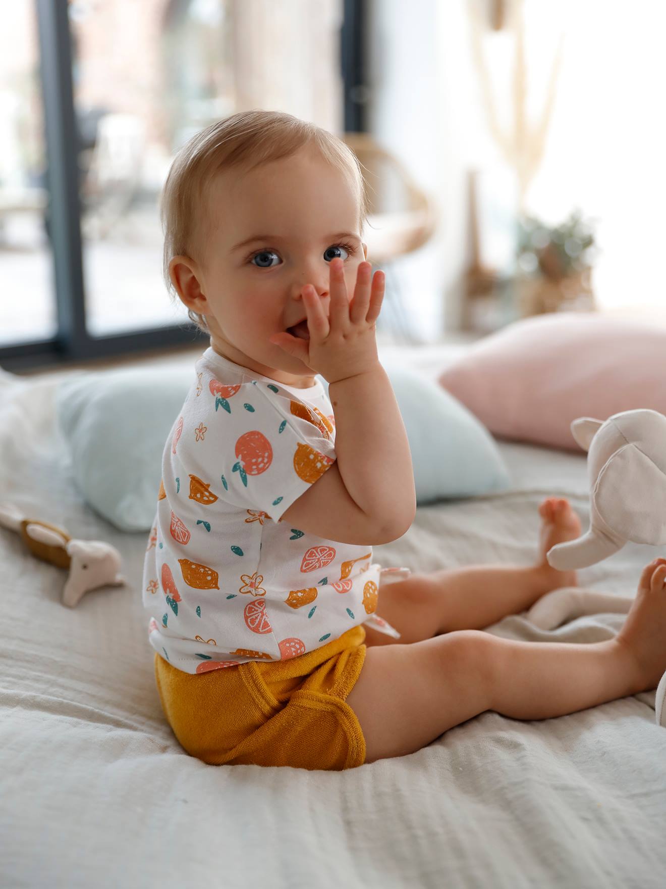 Lot De 4 Shorts En Eponge Bebe Oeko Tex Lot Jaune Epice Bebe