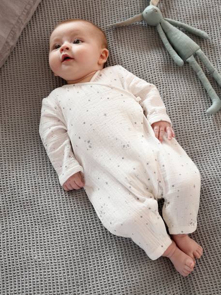 Dors Bien Cache Coeur Bebe En Gaze De Coton Blanc Imprime Bebe