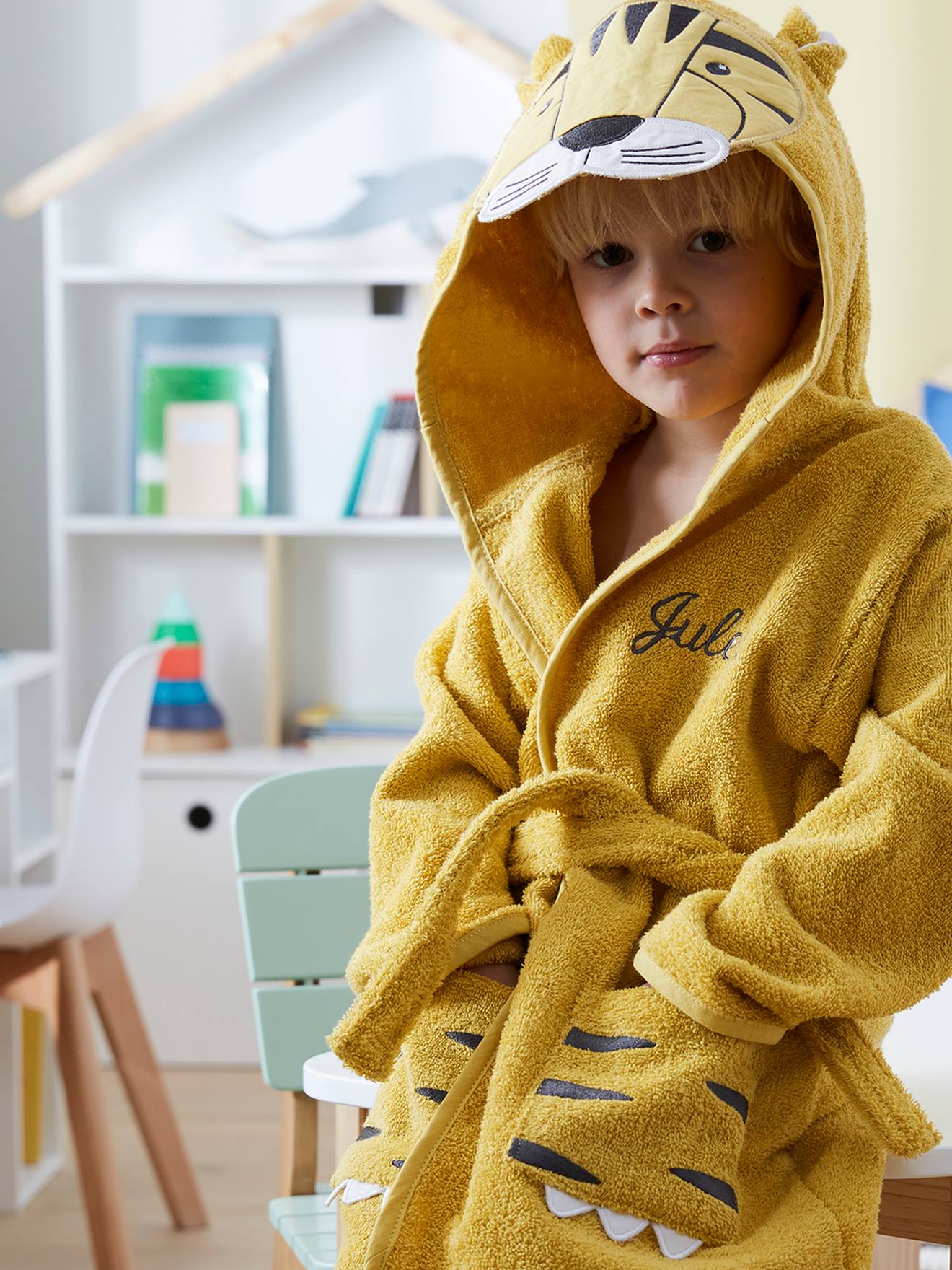 Vertbaudet Kinderbadjas Tijger Oker