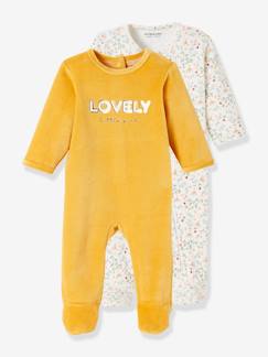 Baby-Set van 2 fluwelen babypyjama's "Lovely".