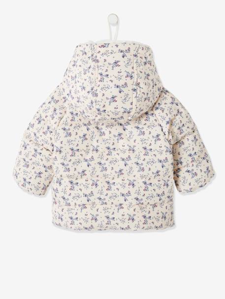 Asymmetrisch donsjack met voering baby grijsblauw+iriserend koper+poederroze - vertbaudet enfant 