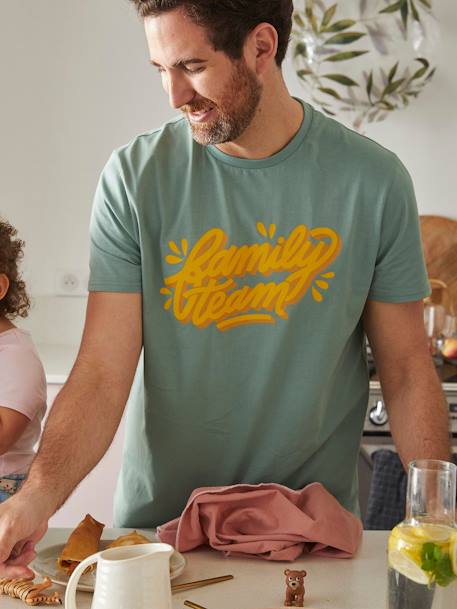 T-shirt Family team homme collection capsule vertbaudet et Studio Jonesie en coton bio tilleul - vertbaudet enfant 
