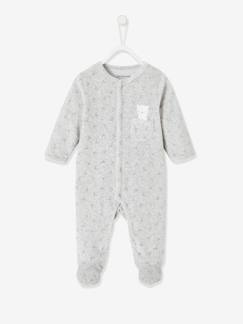 Baby-Pyjama,  overpyjama-Fluwelen pyjamapakje met drukknoopjes aan de voorzijde