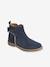 Boots enfant fille cuir zippées camel+marine+noir imprimé - vertbaudet enfant 