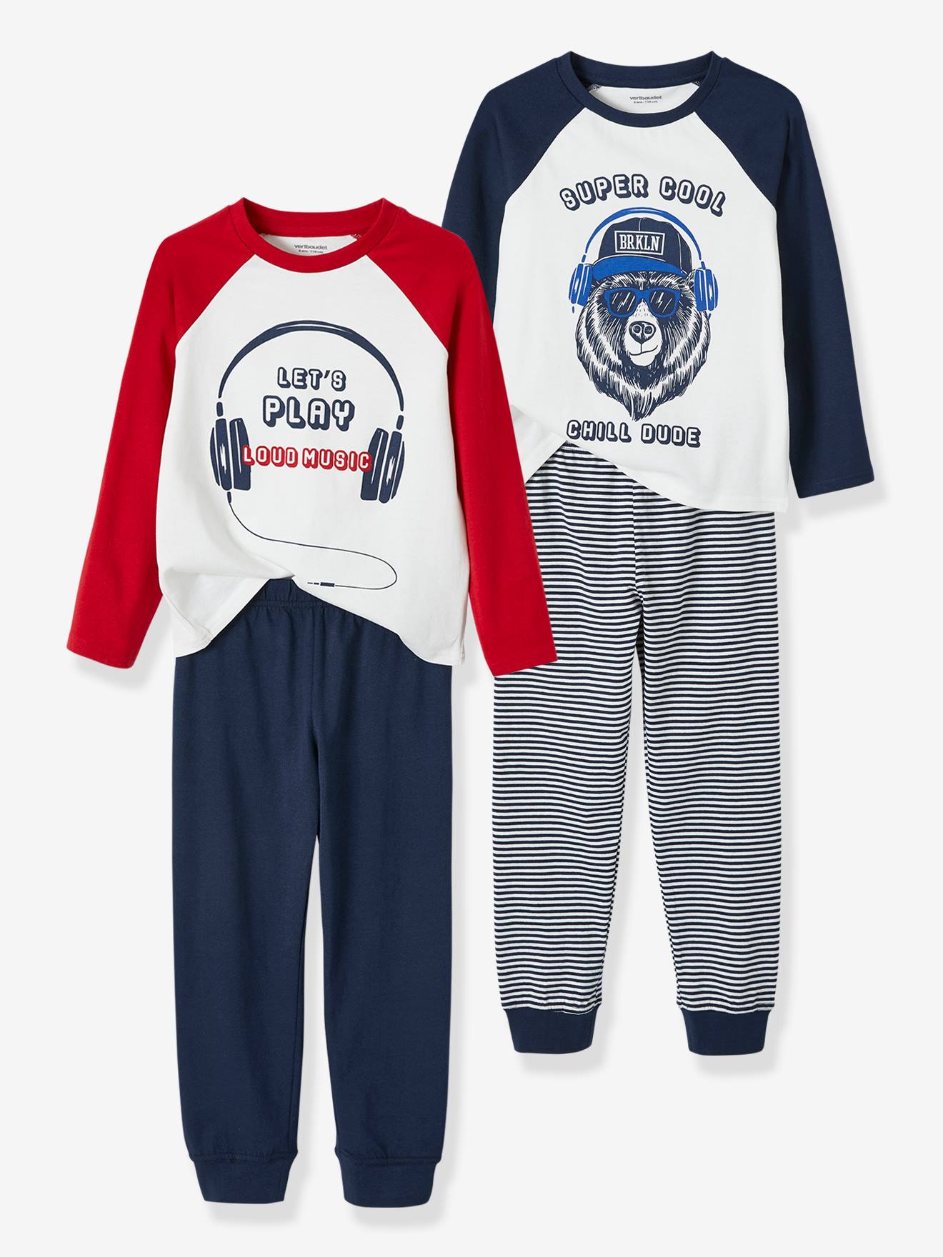 Vertbaudet Set Van 2 Pyjama's Muziek Oeko-Tex® Ivoor